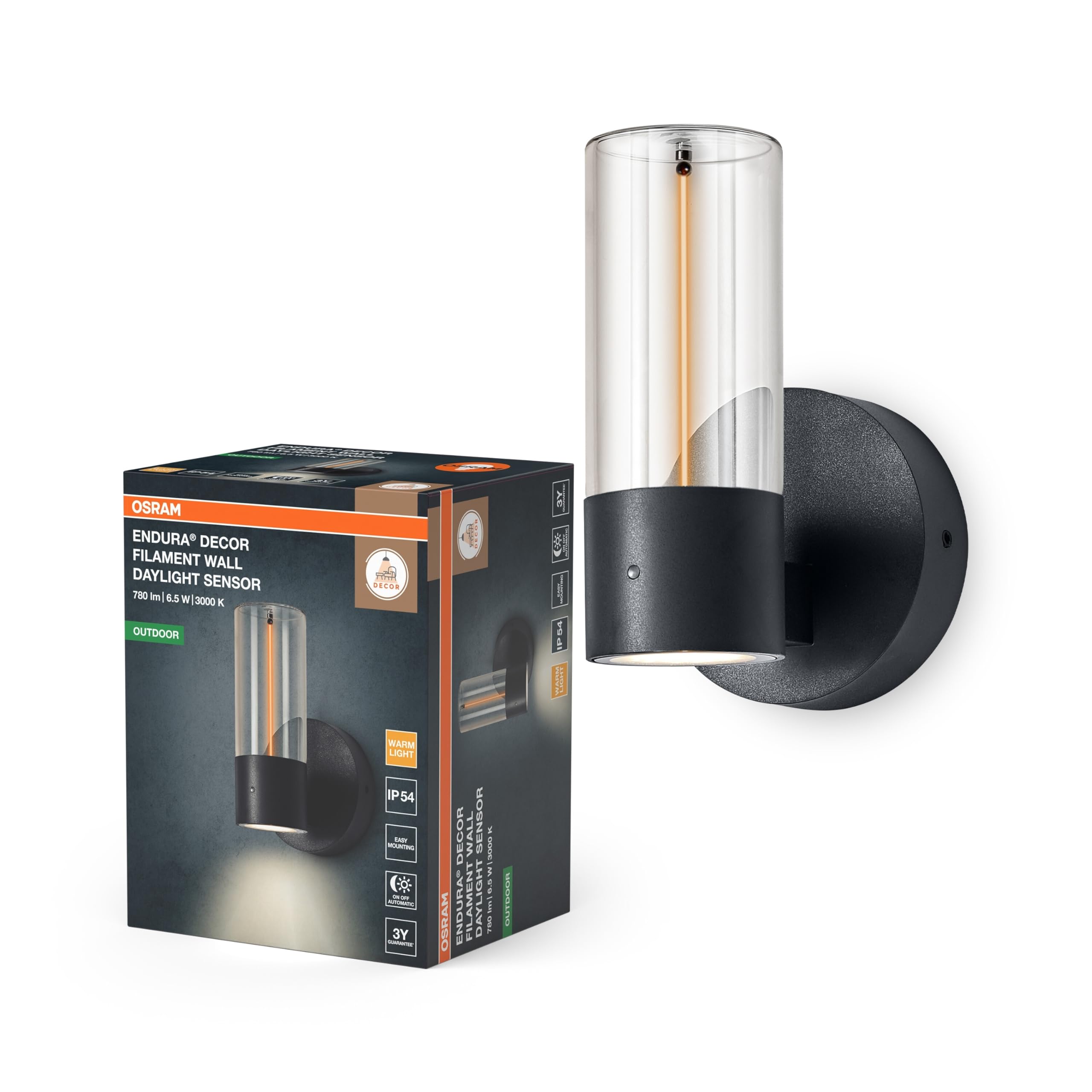 OSRAM ENDURA DECOR Filament Lampa Ścienna 6.5W Antracyt