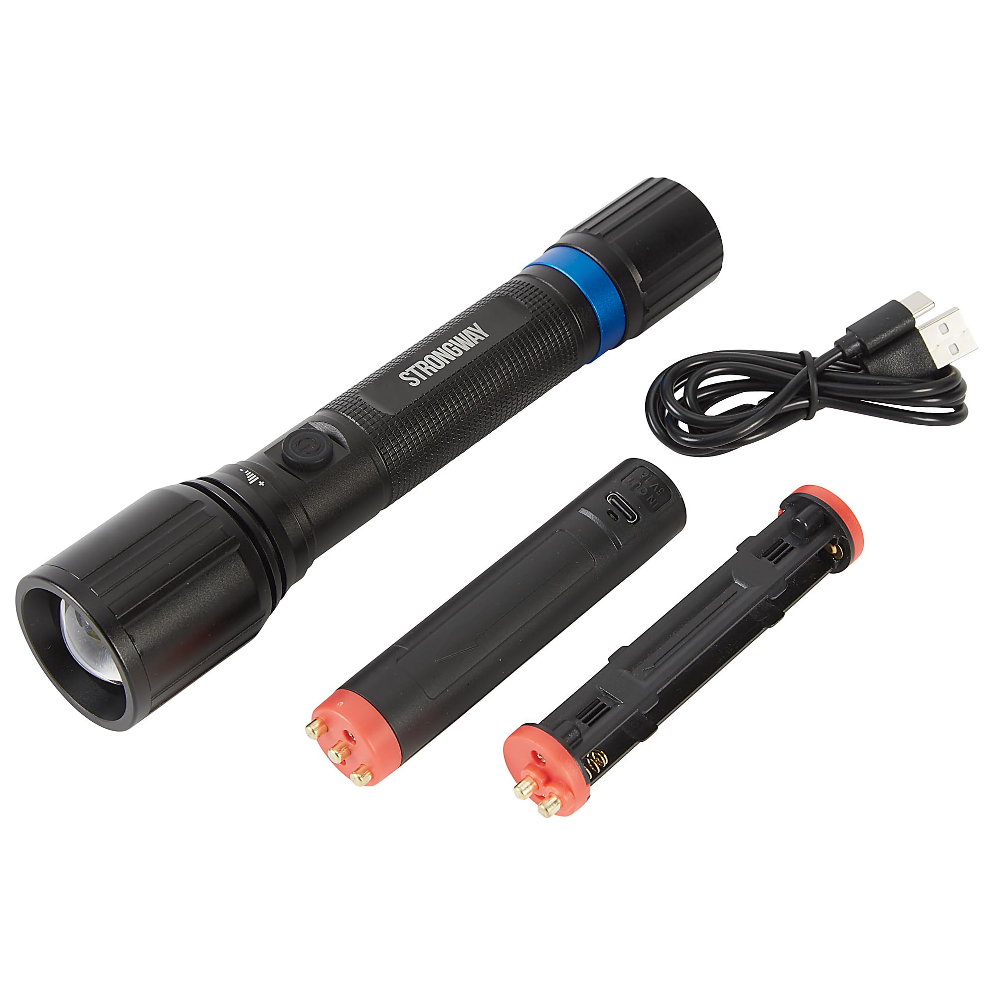 Strongway Dual-Power Rechargeable Flashlight, 1500 Lumens, IP65 Waterproof