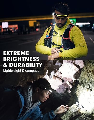 Miniatura 7 de MELASA Linterna frontal LED recargable, sensor de movimiento, impermeable, 5 modos, 2.47 onzas, negro