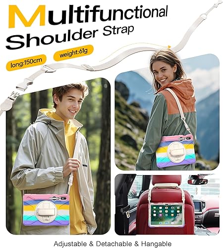 Miniatura 5 de BRAECN Funda para Galaxy Tab S9S8S7 de 11 pulgadas 202320222020, resistente a prueba de golpes, funda de silicona protectora con soporte, correa