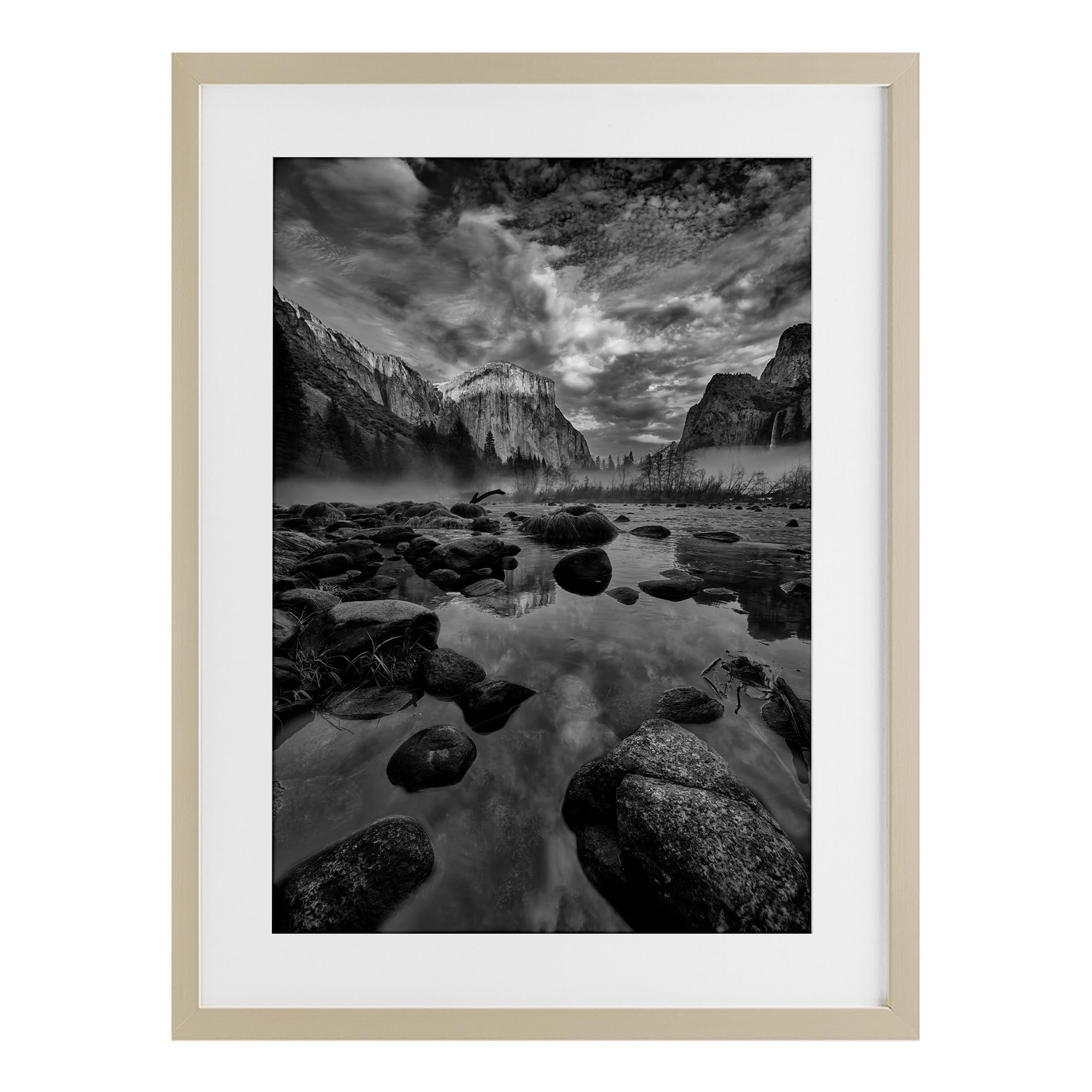Yosemite Valley Morning Landscape, 17 x 23 Inch Framed Print Under Glass