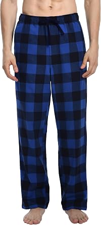 Nutria Mens Flannel Pajama Pants Plaid Cotton Soft Brushed Sleepwear Winter Warm Lounge Sleep PJ Bottoms with Pockets U06