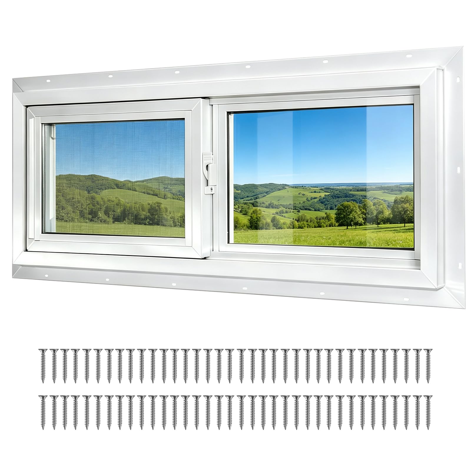 Yuzzy Vinyl Basement Window Sliding