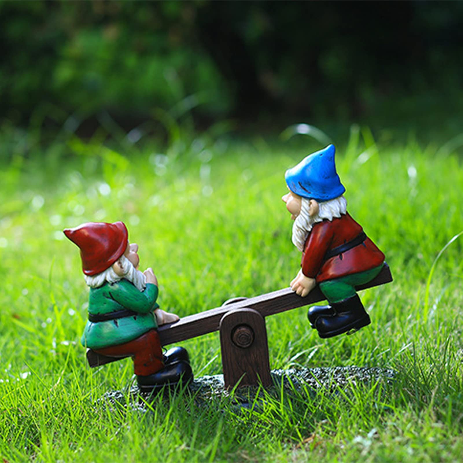 Hidyliu Set di Statue di Gnomi da Giardino Resistenti Agli Agenti Atmosferici, Graziosi Ornamenti da Prato per la Decorazione Domestica Esterna in Resina 1 X Set
