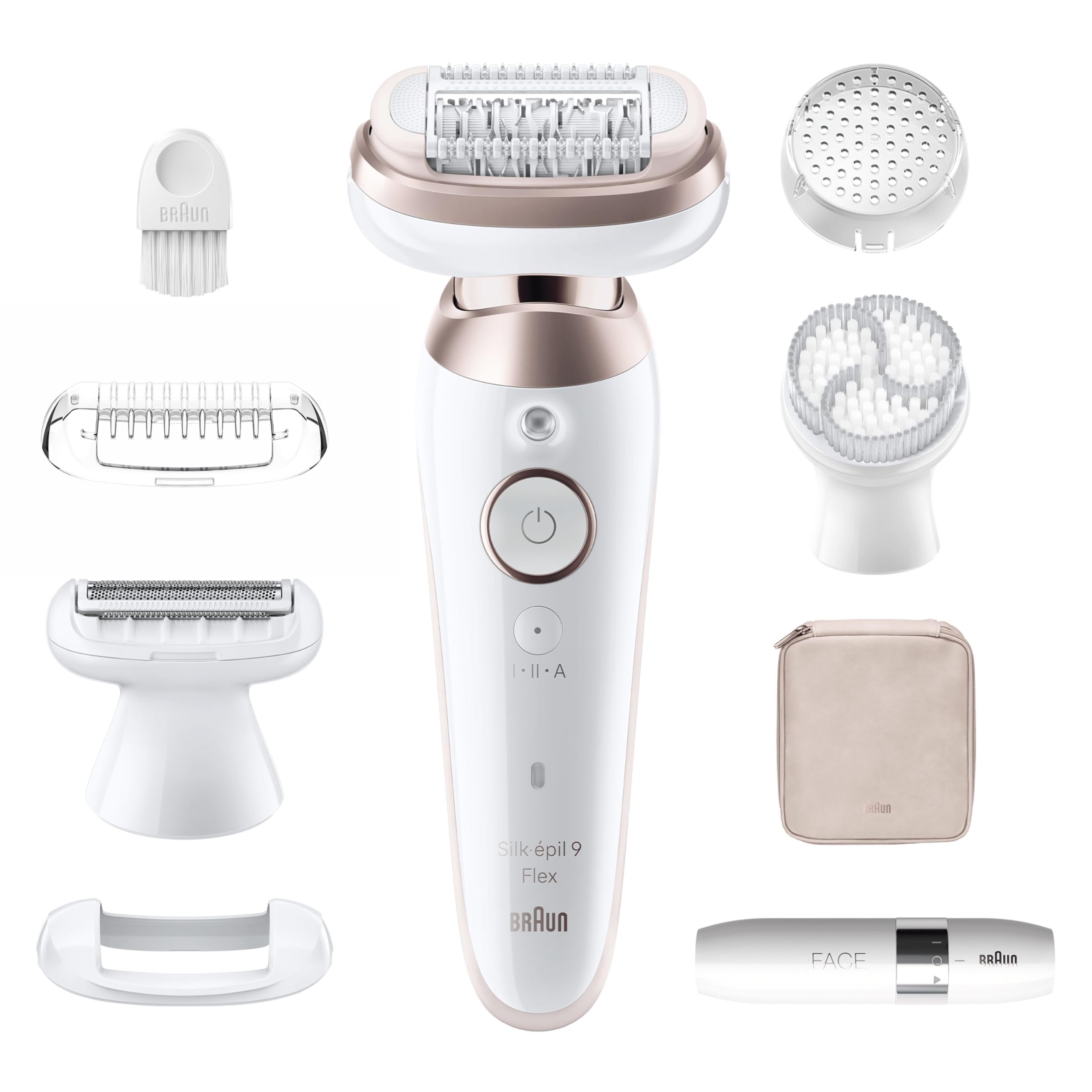 Braun Epilateur Electrique Femme Silk Epil 9 Flex 9-360 3D, Blanc et Rose