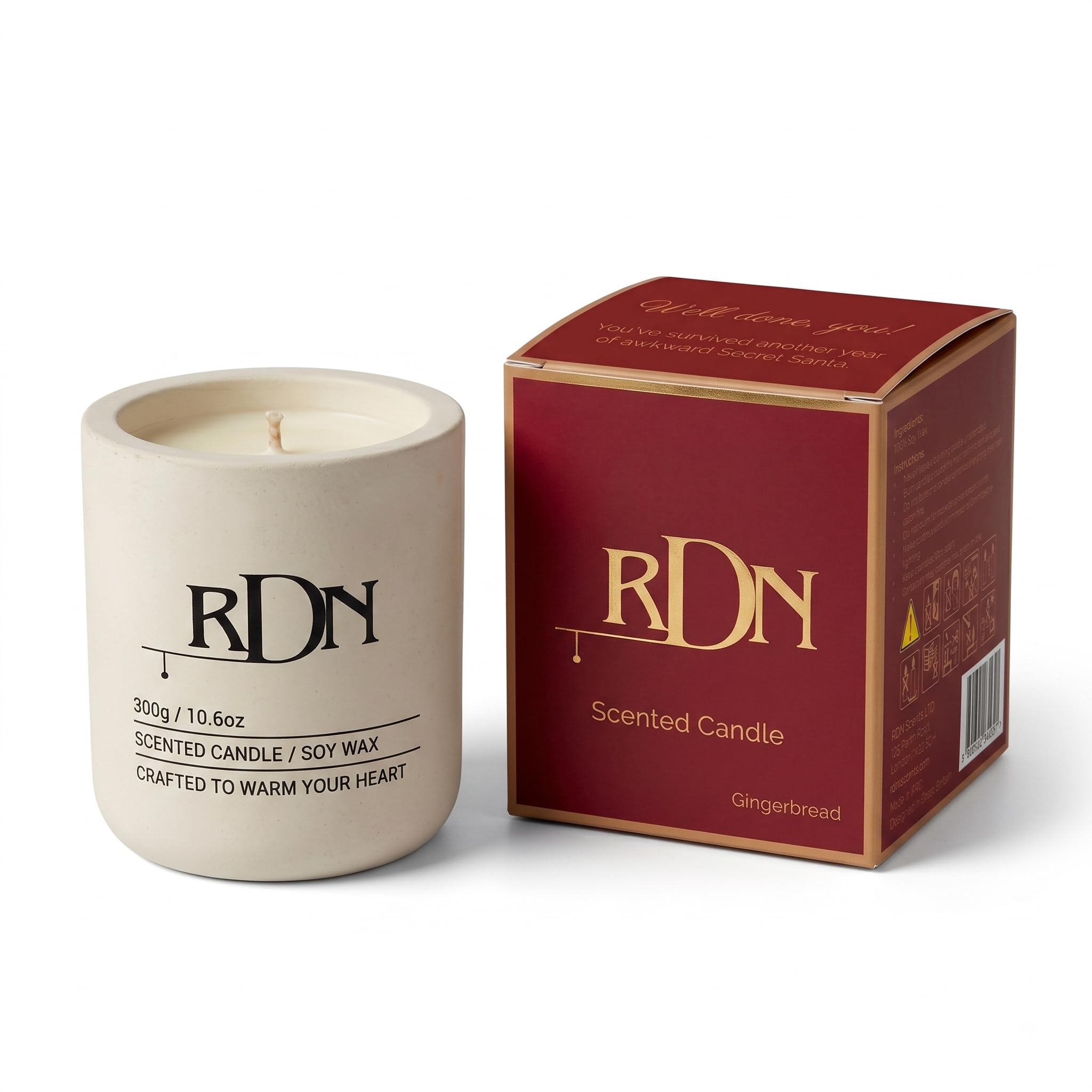 RDN Secret Santa Survivor Scented Candle, Gingerbread, Christmas Gift