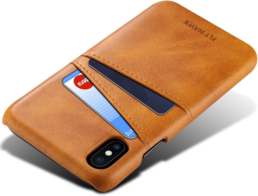 Slim Wallet Case Compatible iPhone XR, Thin PU Leather Back Case Cover Credit Card Holder Purse Business Card Slots for Apple iPhone 10R, 6.1 inches Khaki