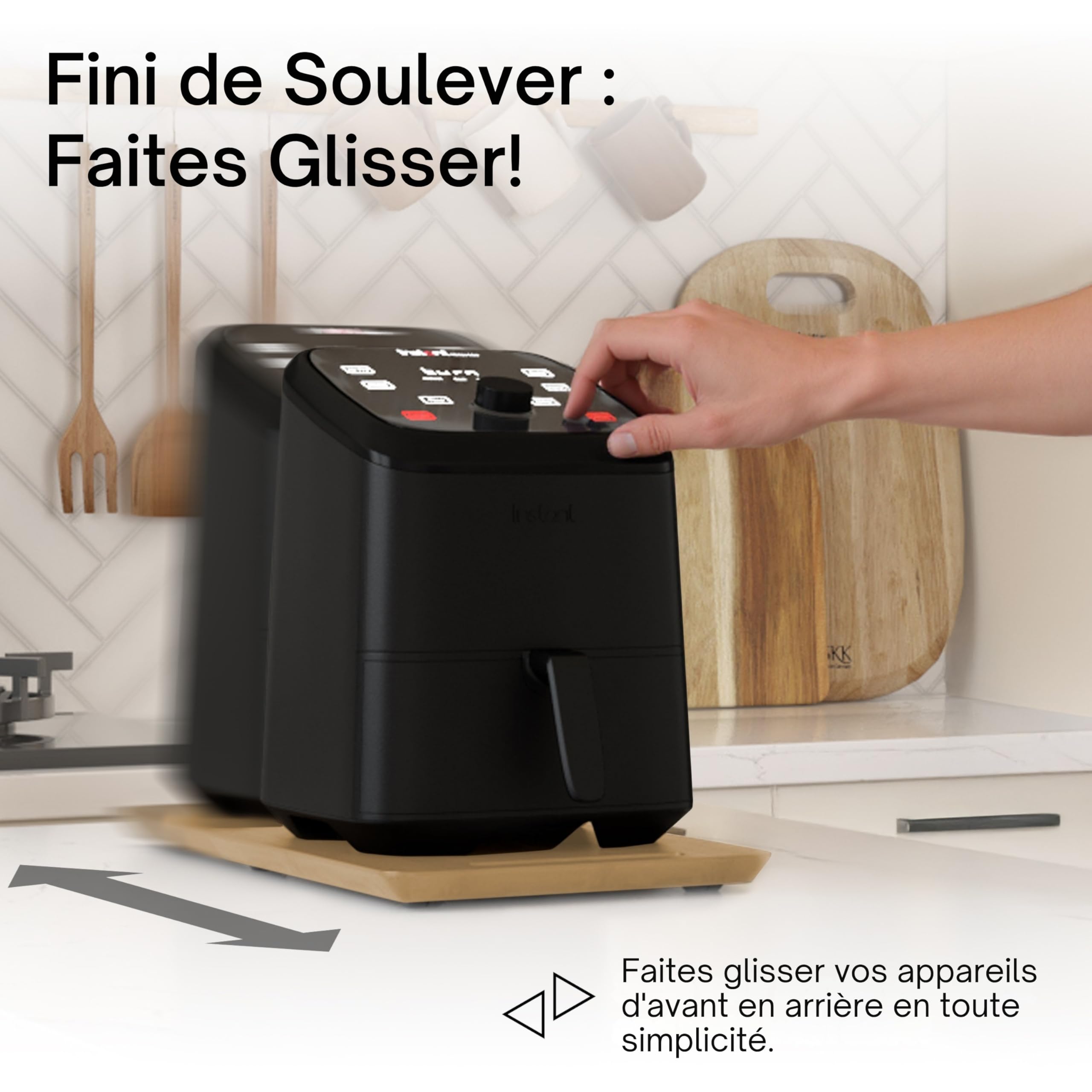 Ibyx Plateau Coulissant en Bambou, Moyen Format Long, Naturel