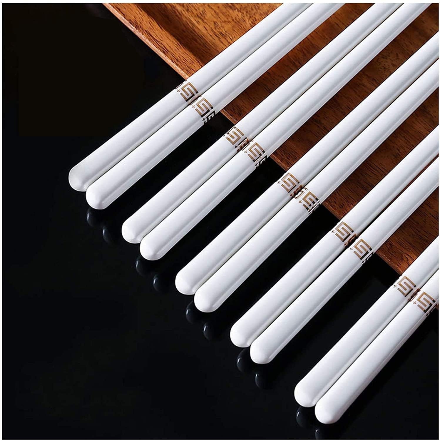 Lot de 5 Paires de Baguettes réutilisables en Porcelaine Japonaise, Coffret Cadeau, Baguettes en céramique réutilisables(8)
