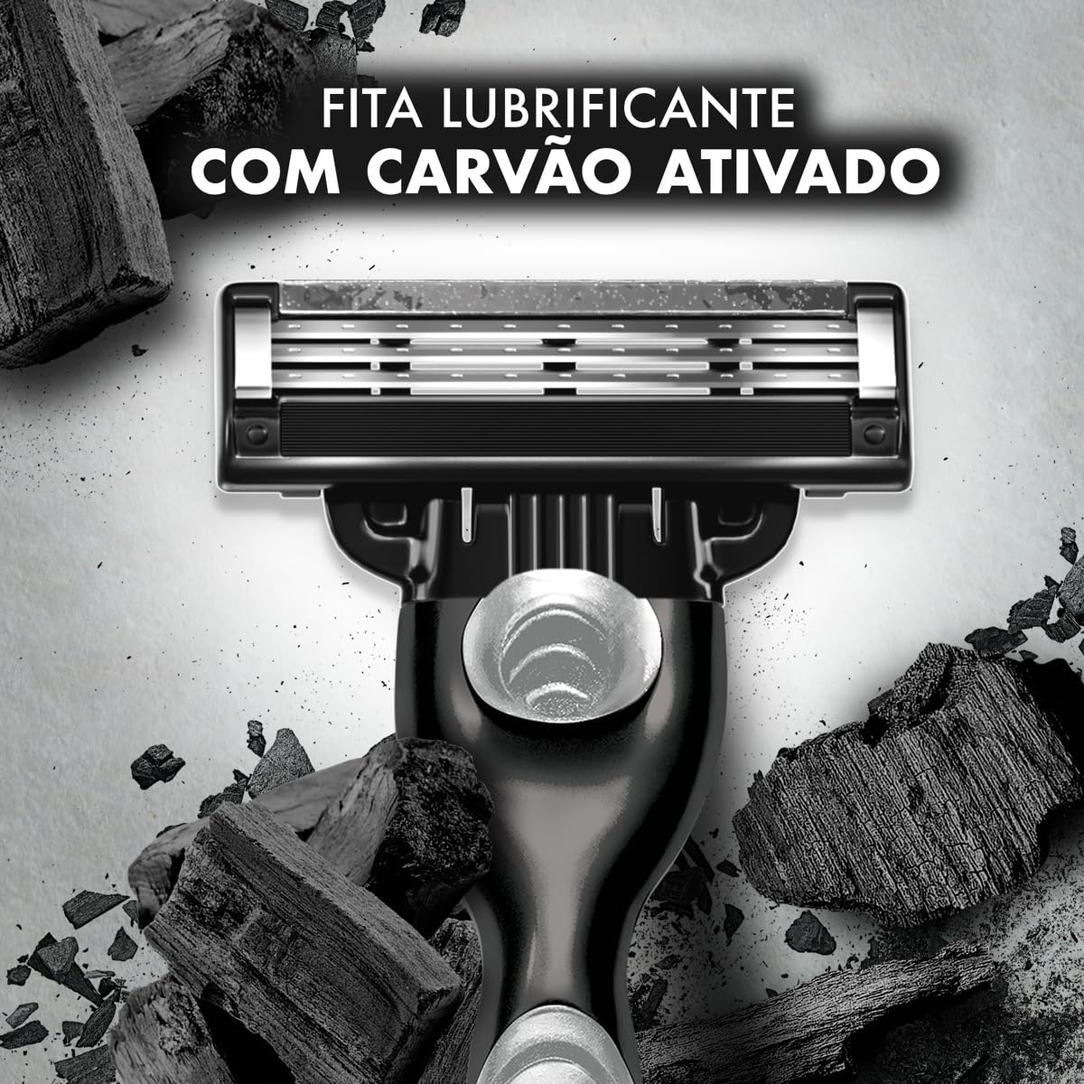Gillette Mach3 Carbono Carga para Aparelho de Barbear com Carvão 8 Unidades