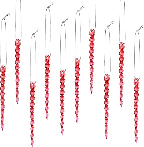 Vista 297 de 30 piezas de carámbanos de plástico retorcidos de plástico de carámbanos de Navidad, decoración colgante para árbol de Navidad, fiesta de Navidad