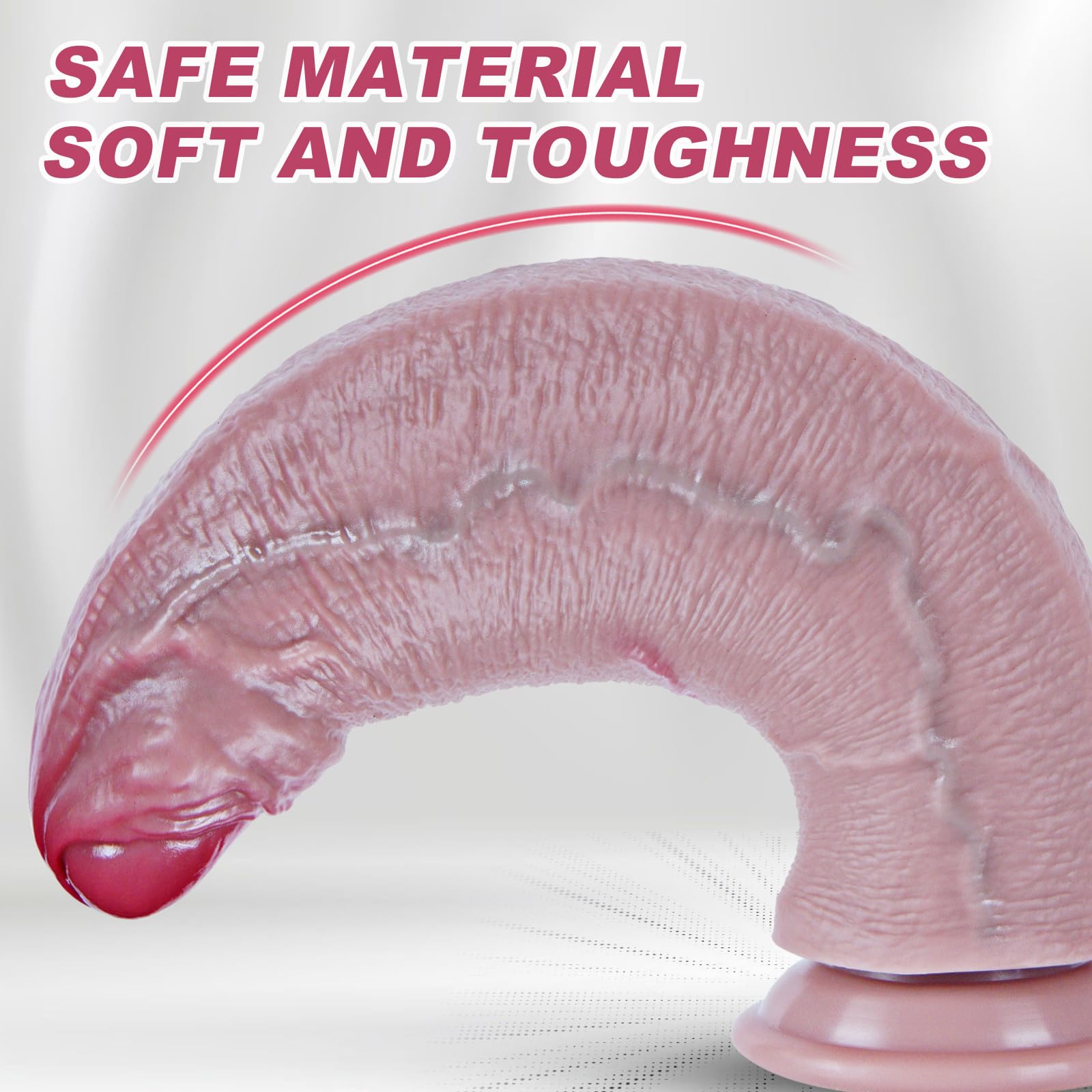 Dildo realista XXL de 33 cm con prepucio, 8 cm de diámetro, en silicona de doble densidad con ventosa fuerte. Modelo no circuncidado de tamaño XXXL, pensado para usuarios con experiencia y uso anal