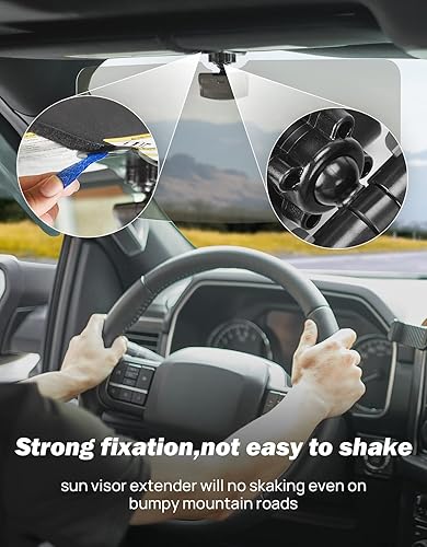 Miniatura 10 de JOYTUTUS Visera solar para SUV, paquete de 2 extensores polarizados para camión, extensión universal UV400 para visera de automóvil, antirreflejos,