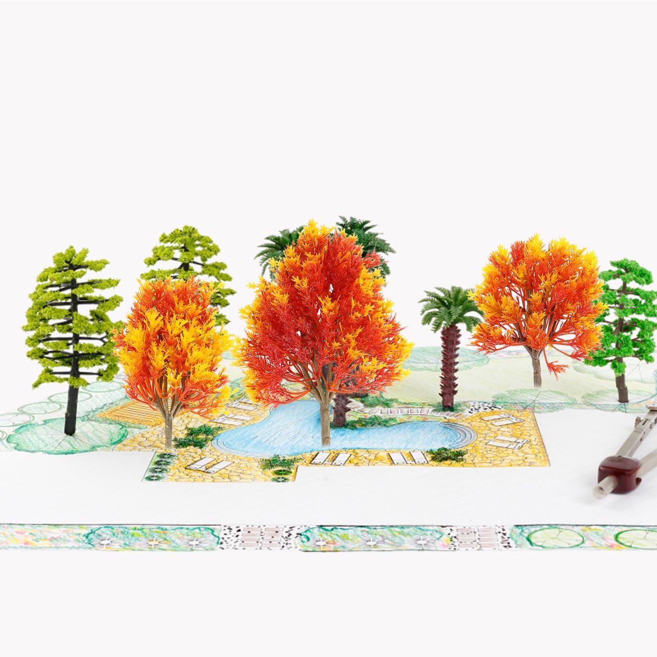 SUPVOX Mini Maple Tree Plant Artificial Maple Tree Plastic Tree Model Miniature Figurine for Micro Landscape Plant Pot Fairy Garden Ornament 4pcs - Image 8
