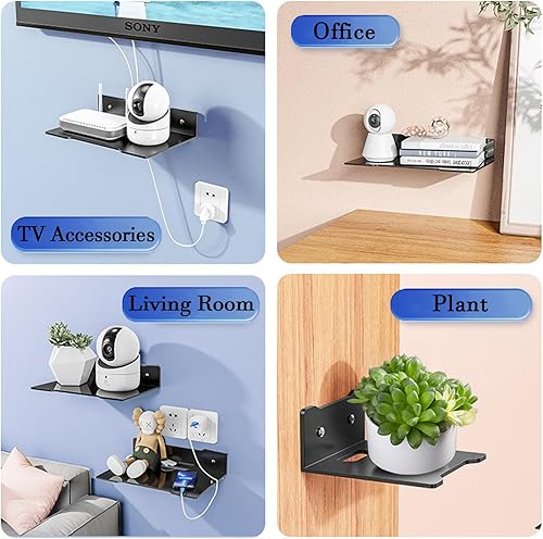 Miniatura 7 de Estantes flotantes invisibles montados en la pared, organizadores de libros de alta resistencia, estantes de metal, estantes de almacenamiento de