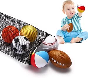 Nerf Foam Football Balls NERF Kids Mini Foam Sports Ball Set - Soft Football, Soccer Ball & Basketball For Indoor/Outdoor Play Mini Foam Football Soccer Basketball - View #6