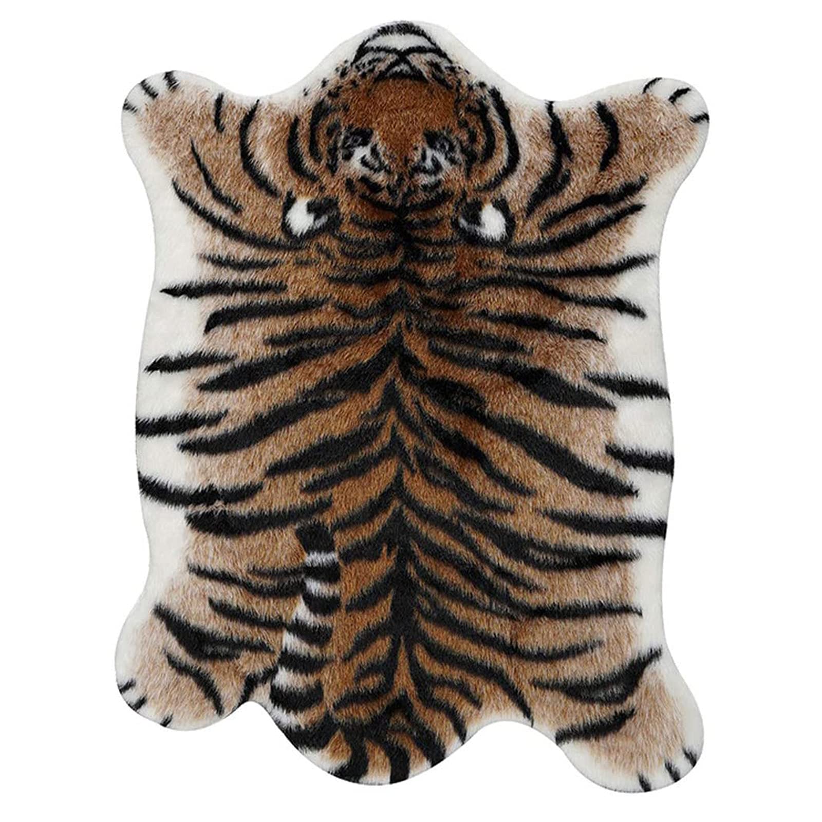 Amazon.co.jp: タイガープリントフェイクファー エリアラグ,偽の毛皮の