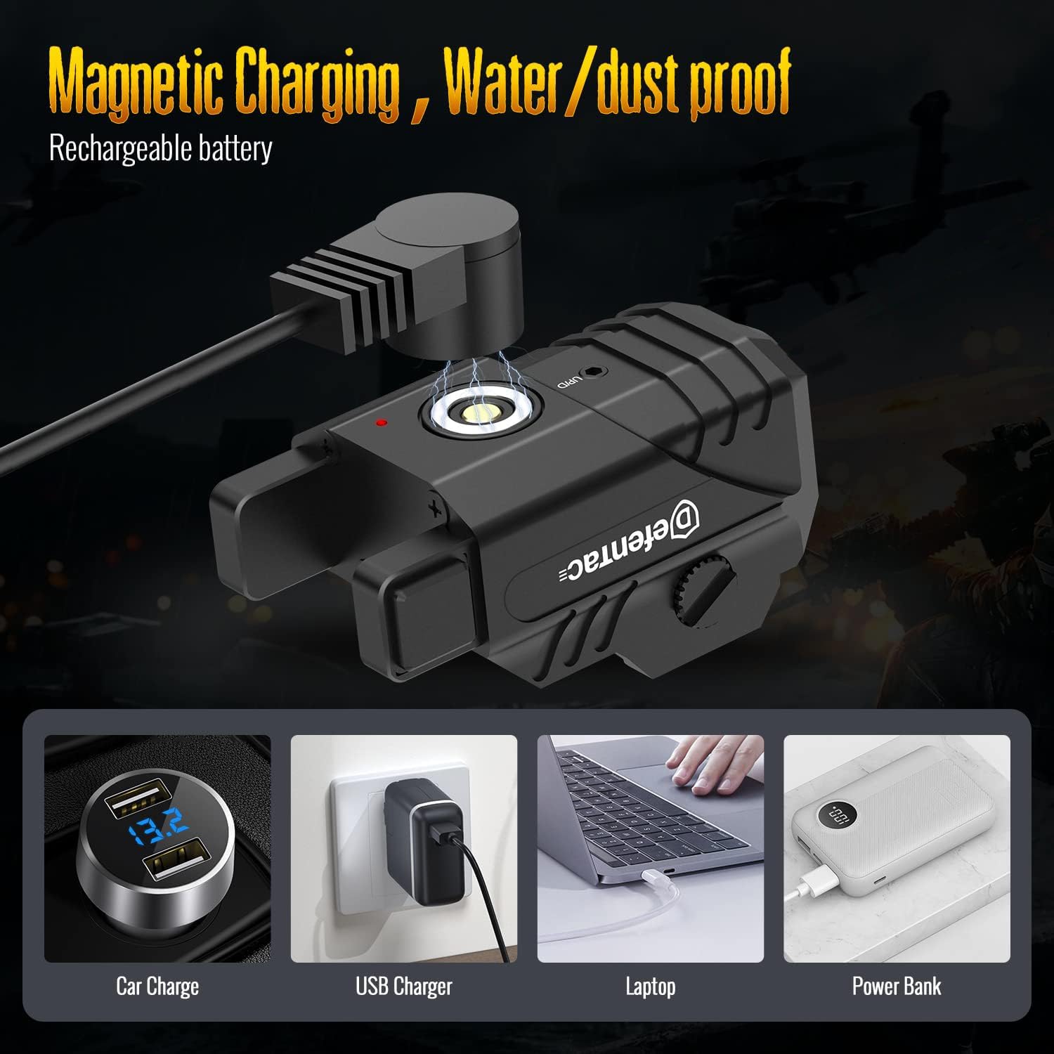 Defentac Laser Sight for Pistol/Handgun, Magnetic Rechargeable Beams for Guns W/a Rail, Compatible with Taurus G2C G3 G3C