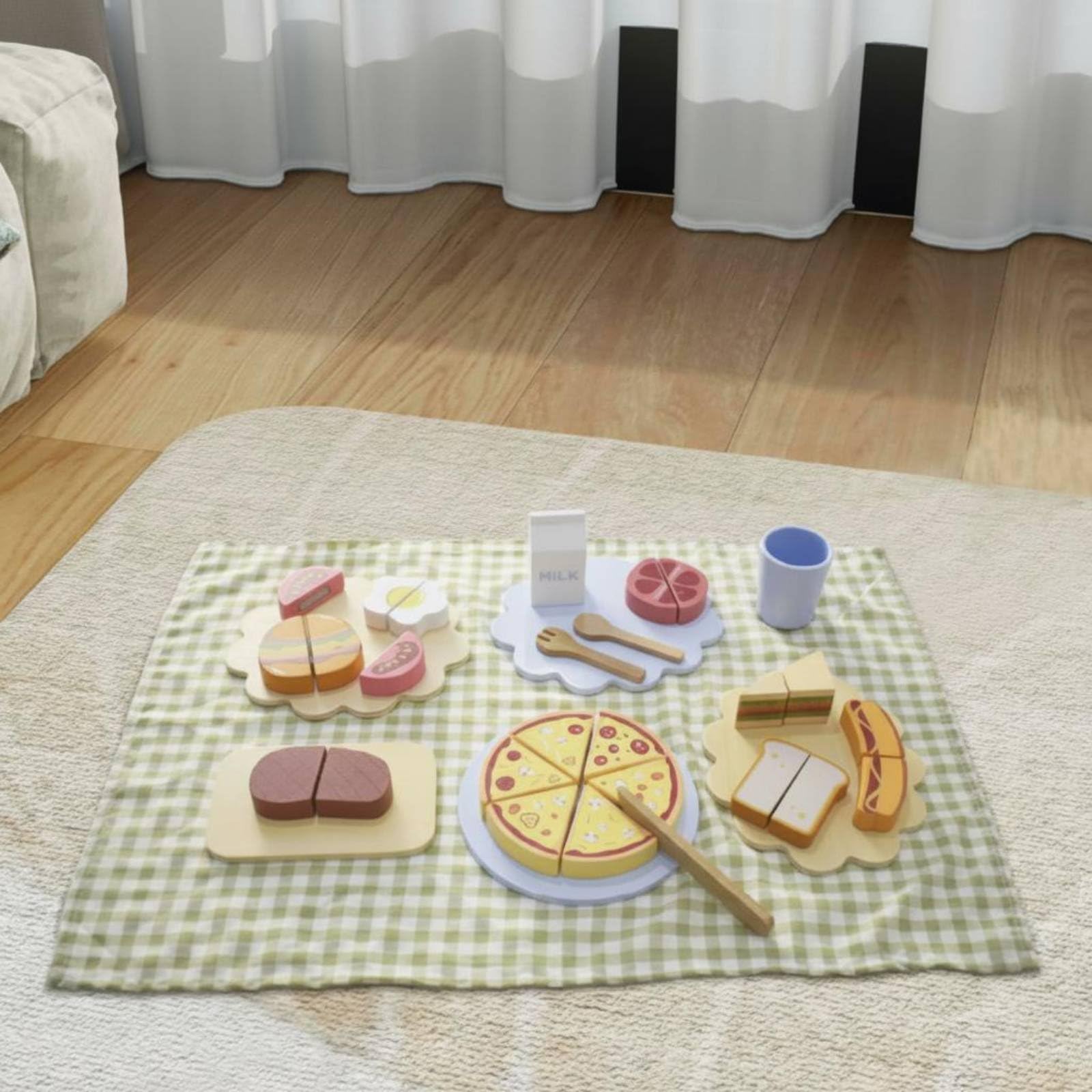 Juguete de Cortar Alimentos para Cortar No Tóxico Set de Alimentos para Preescolares , Set De Comida Rápida