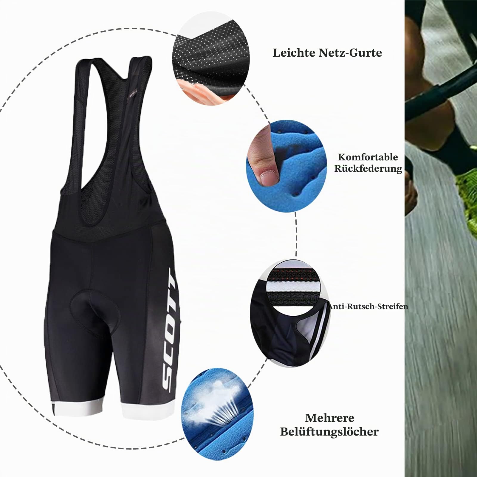 Herren Fahrradbekleidung Kurzarm MTB Radsportanzüge Radhose Radtrikots mit 3D-Gel-gepolsterten Shorts