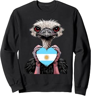 Ostrich Argentinian Flag Argentinian Roots Heart Argentina Sweatshirt