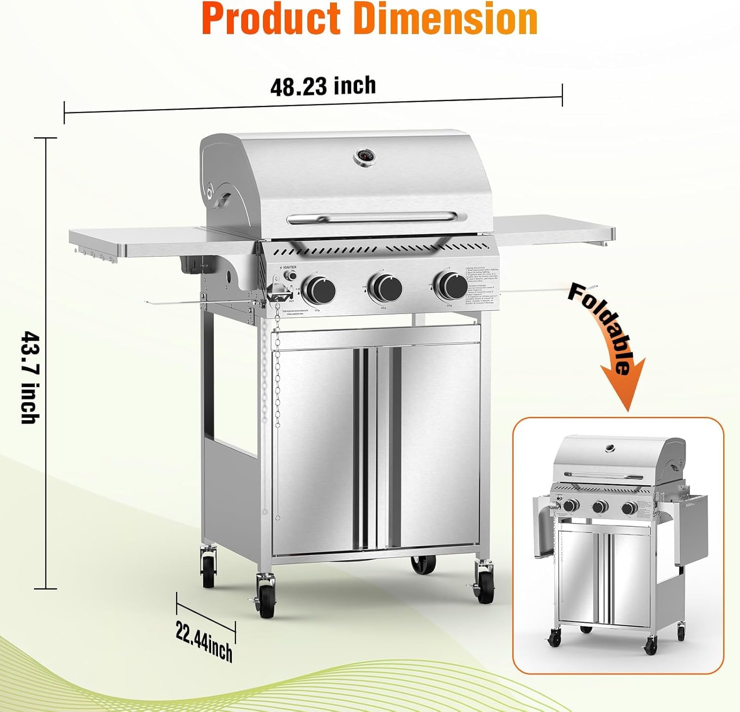 Electactic 3-Burner Propane Grill - Stainless Steel BBQ -5 Electactic 3-Burner Propane Grill - Stainless Steel BBQ -5