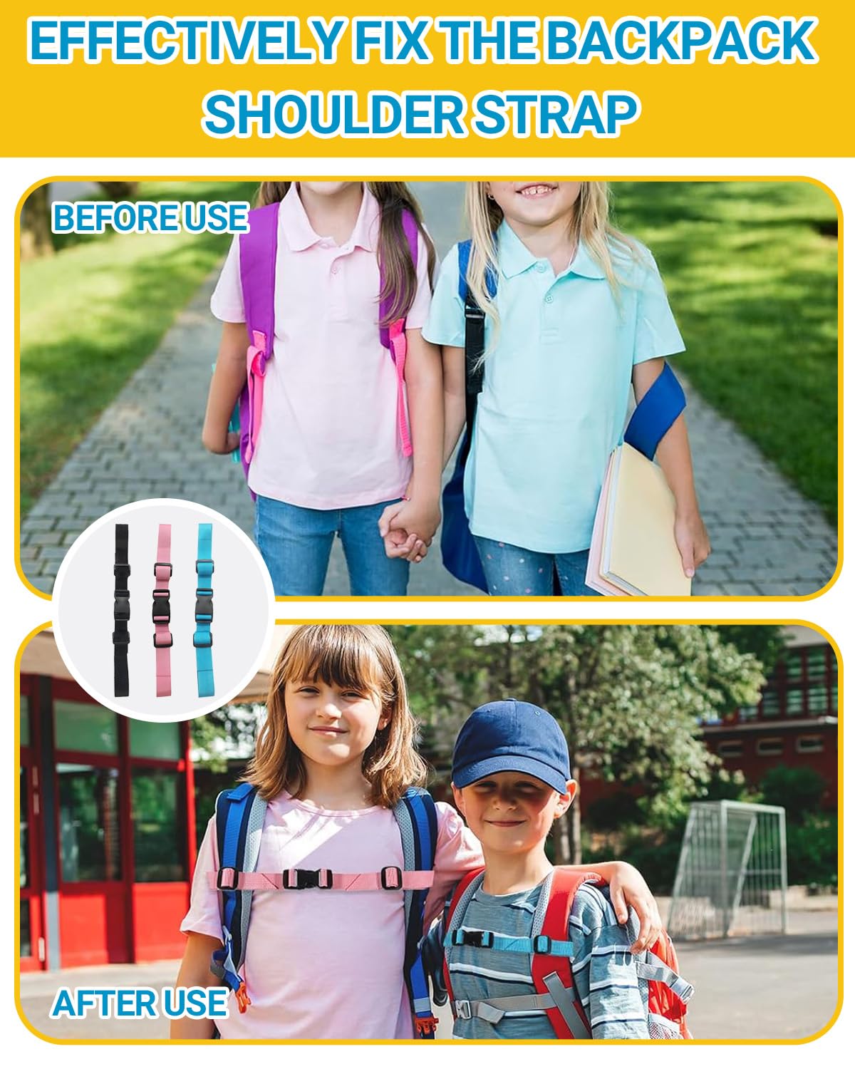 3 Pezzi Cinghia Toracica Zaino, Cinturino Sterno per Zaino Regolabile Cinturino per Zaino Antiscivolo Resistente, per Zaino Adulti e Bambini, Jogging, Viaggi all'Aria Aperta (colorata)