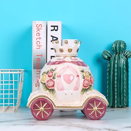 Miniatura 2 de FORLONG Alcancía de cerámica para niños y niñas, corona de princesa, monedero, caja de dinero, decoración de guardería, regalo para niños