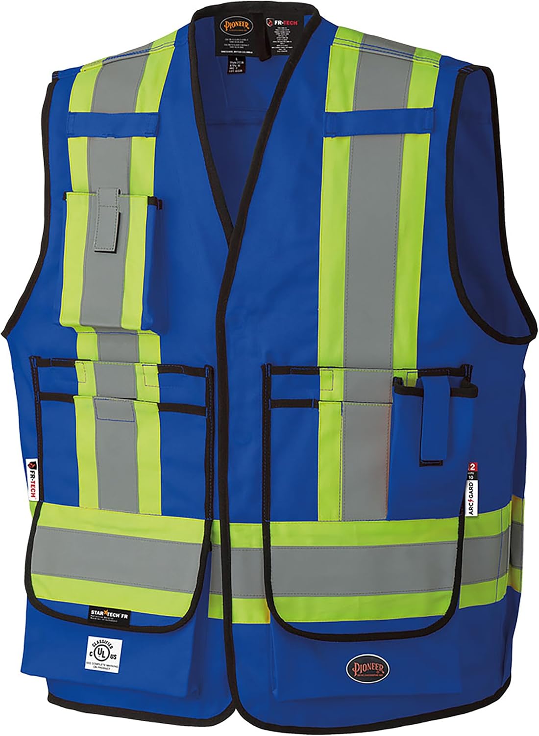 Pioneer Hi Vis FR Surveyor's Safety Vest - Flame Resistant ARC Rated - Reflective - for Men and Women