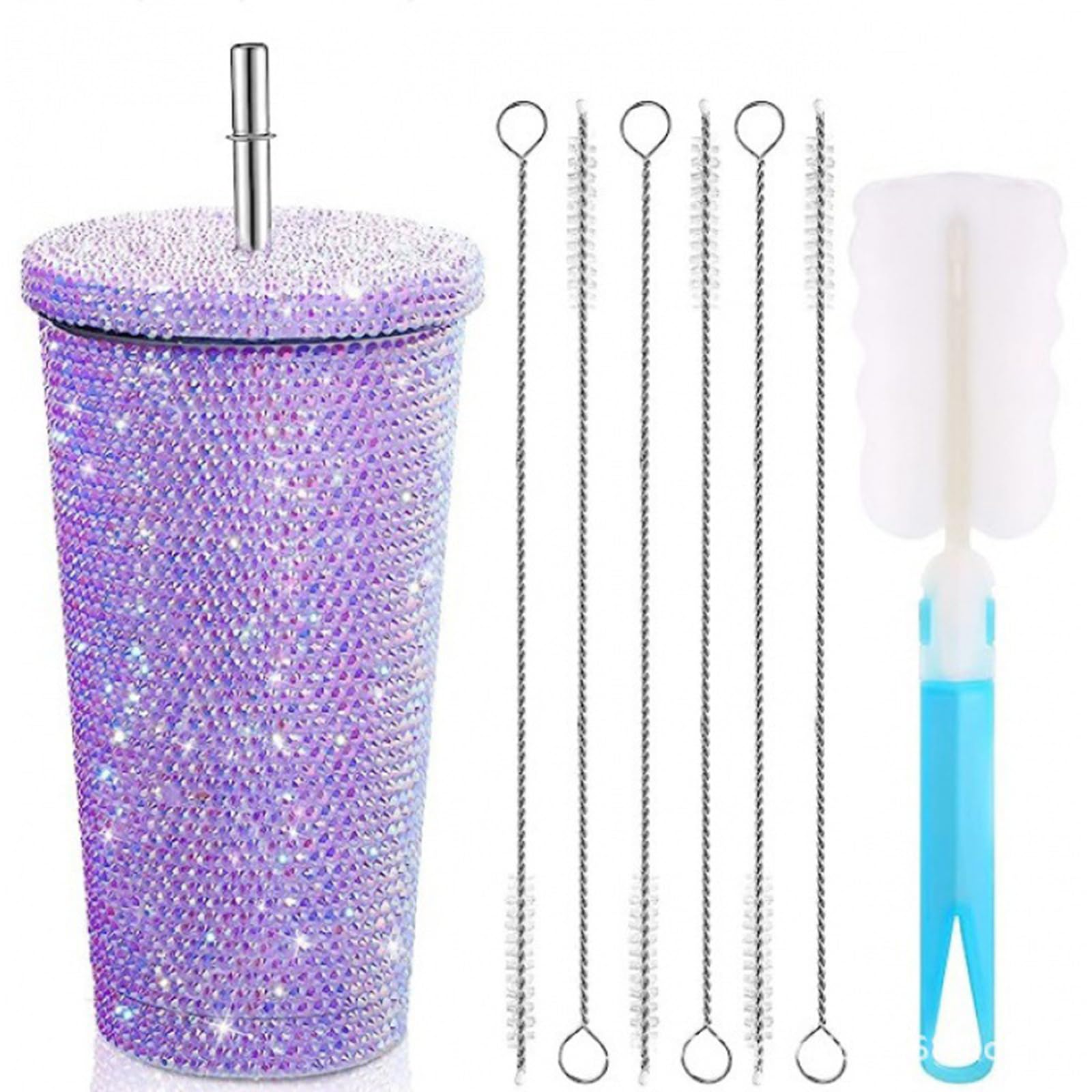 Nucelit Thermal Coffee Cups Beverage Container with Decorations Stainless Steel Double Wall Straw Cup for Water Must Have for Students