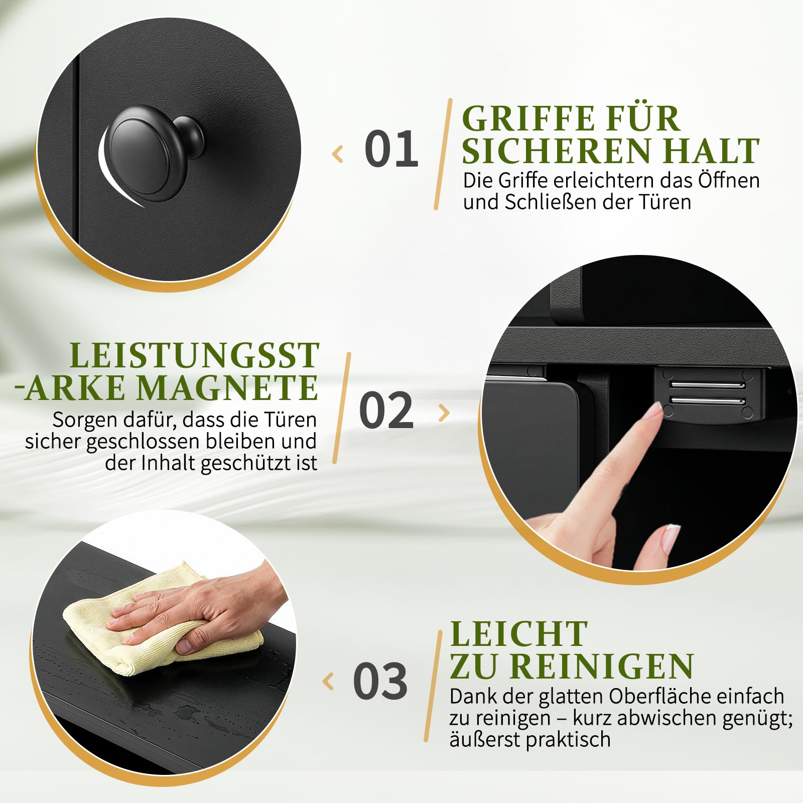 Gartenschrank mit Staufächern, Gartenschrank wetterfest Outdoor, 107 x 39 x 80 cm, Hochwertiges PVC-Material, Leicht zu pflegen und zu reinigen, Schwarz