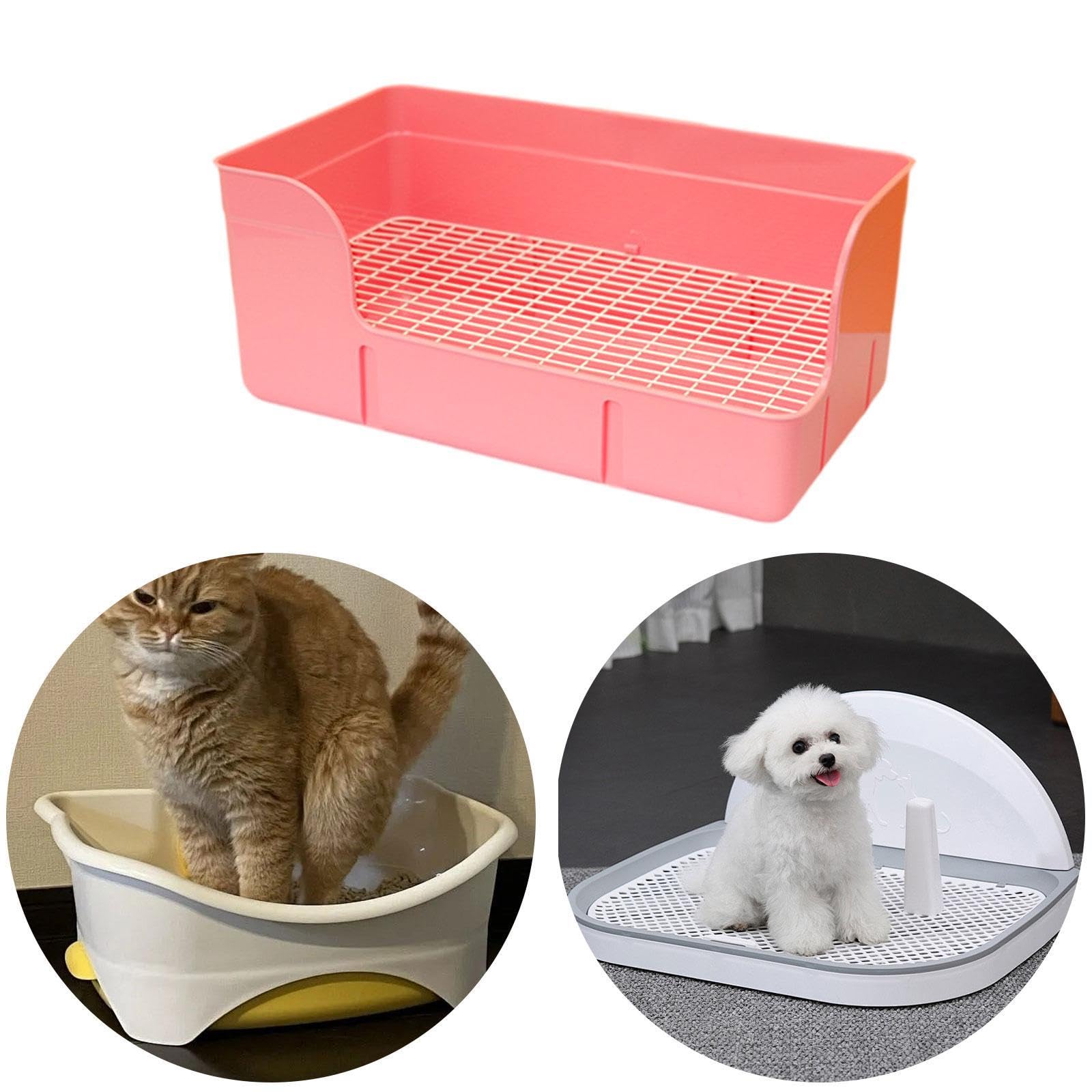 Lettiera per Conigli, Lettiera Angolare per Animali Domestici, Tappetini per Gabbie di Grandi Dimensioni - Toilette per Cincillà E Furetti, Rosa