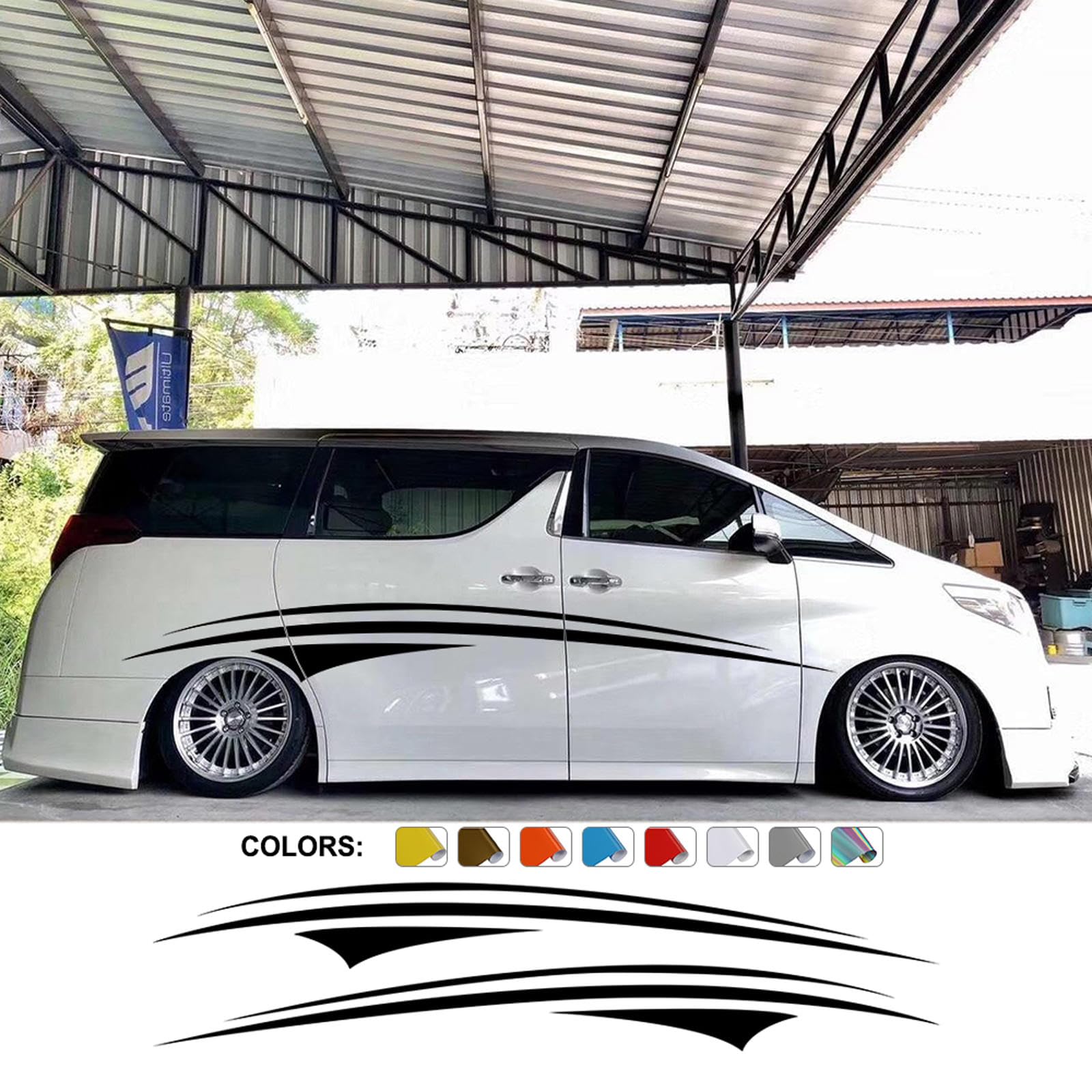 Adesivo Per Gonna Laterale Per Auto Adesivo Per Pellicola In Vinile Per Auto A Strisce Lunghe Camper Camper RV Decorazione Per Linea Carrozzeria Decalcomanie In Vinile śssi - Foto 10