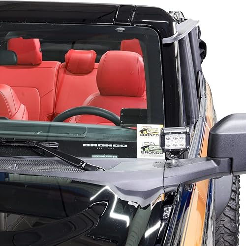 Miniatura 4 de IAG I-Line - Sistema de cubierta deflectora para visera deflectora con canal de pilar A para Ford Bronco 21-23+ 4 puertas (negro mate)