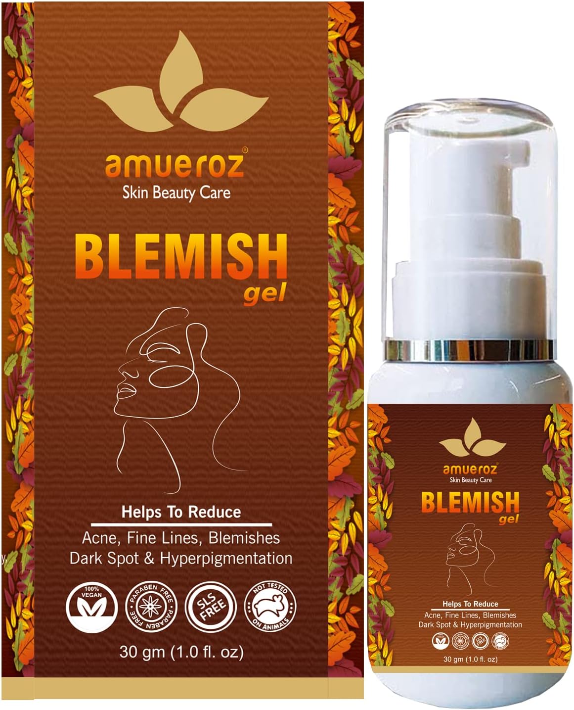 Amueroz Blemish Face Gel | Anti Acne (Pimple) & Anti Blemishes Gel for Women & Men | Pigmentation, Fine Lines, Pimples, Dark Spots & Scars Removal Gel - 30gm