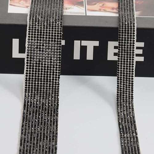 Miniatura 3 de Cinta autoadhesiva de diamantes de imitación de cristal de 4 yardas, 2 rollos, pegatina de diamantes de imitación para manualidades, coche y