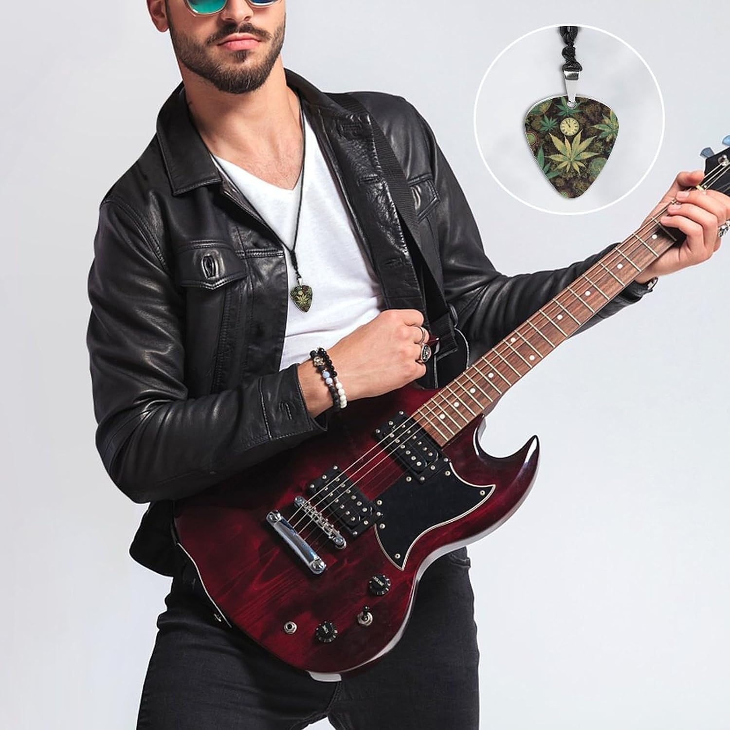Guitar Pick Necklace Personalized Music Jewelry Bass Accessories image 4