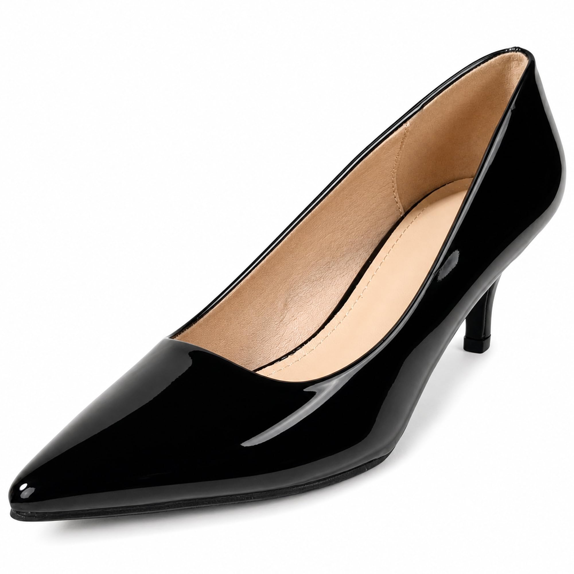 Escarpins Femme à Bout Pointu Effet Verni Talon 5,5 cm