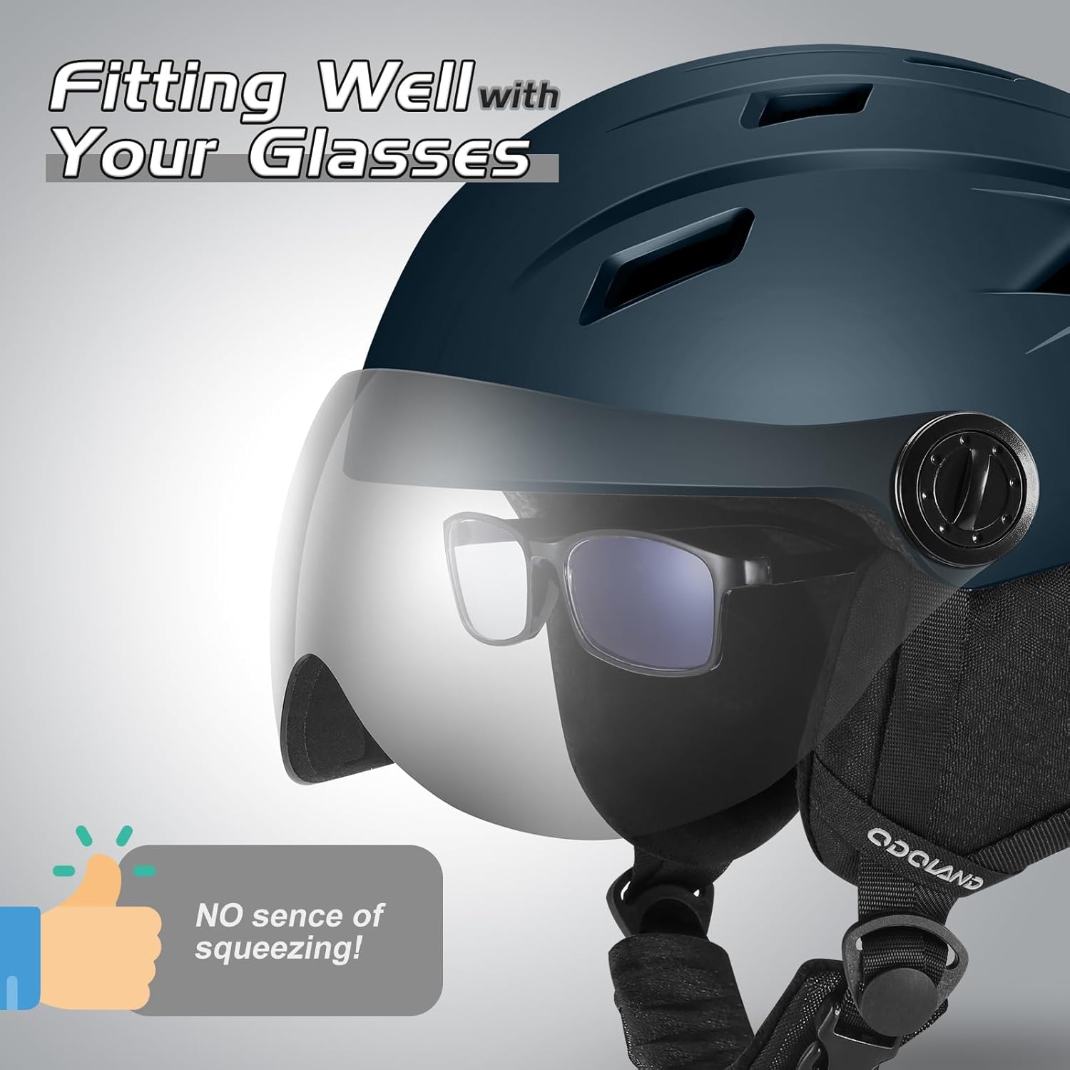 Odoland Ski Helmet with 2-in-1 Visor Goggles, Light Weight Snowboard Helmet for Men Women, Snow Sport Helmets for Skiing, Skating, Snowboarding