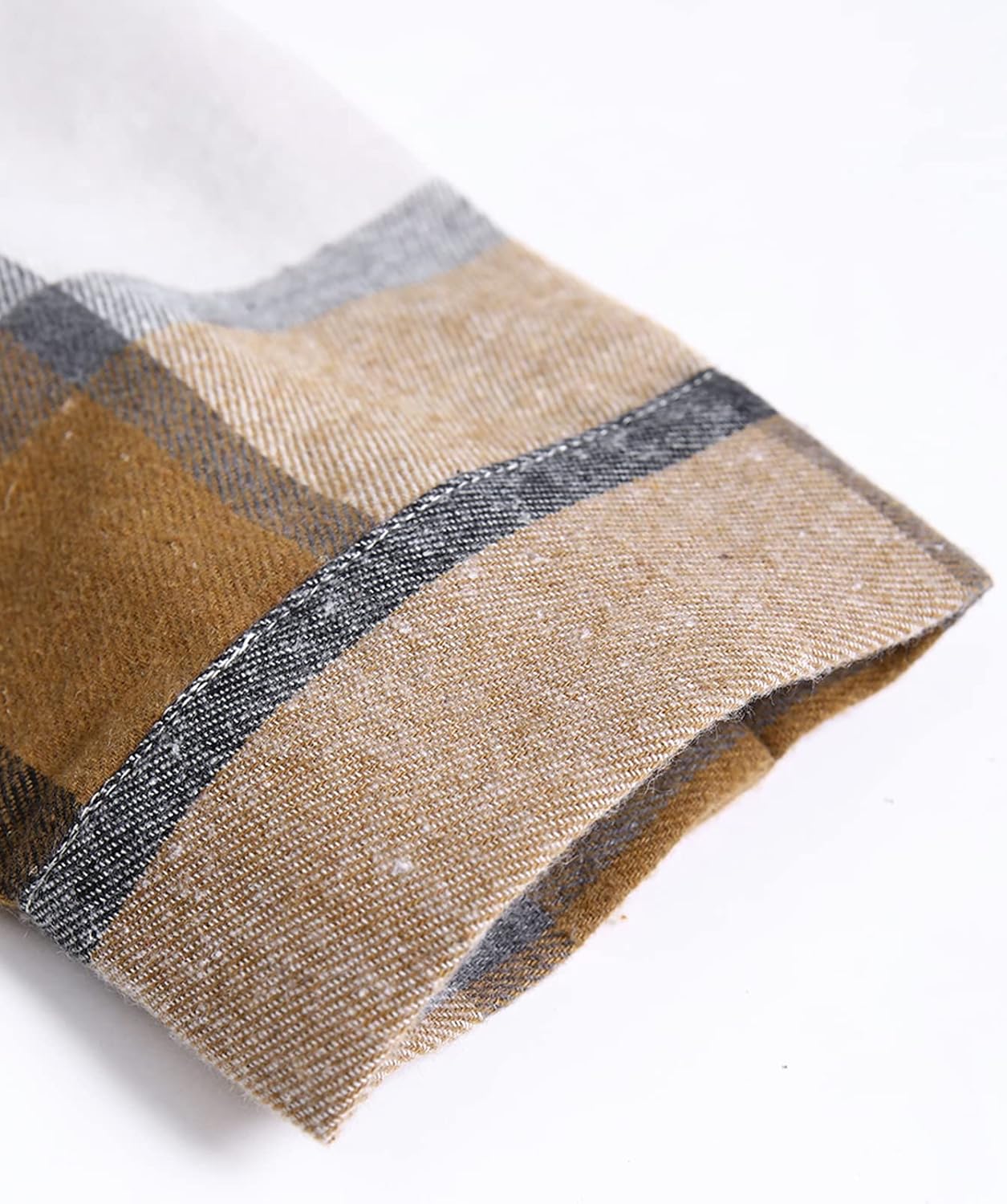 OYOANGLE Men's Casual Plaid Flannel Jacket with Hoodie Long Sleeve Button Down Shirt - Image 5