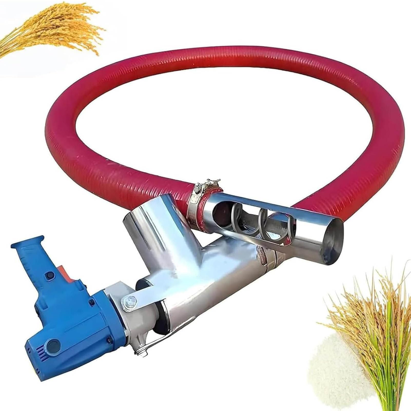 LJLYYDS Portable Grain Suction Machine, 1500W Portable Powder Transfer Equipment, for Grain Granule Powder Feeding and Transfer, Home Farm and Warehouse Use Efficient Easy Transport 1.5m