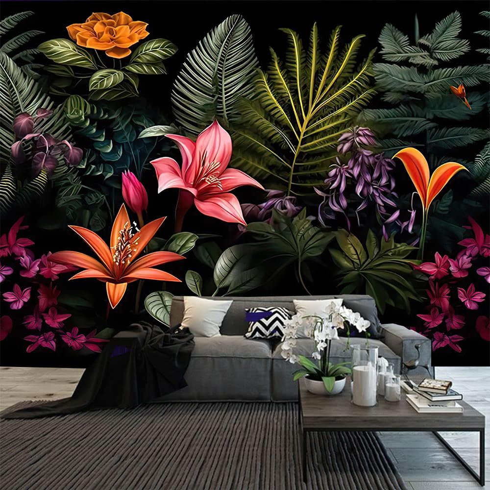 FENDROM Tropical Green Leaf Plant Tapestry Wall Hanging, Palm Tree Leaves Rainforest Jungle Nature Room Wall Art Tapestries Forest Aesthetic for