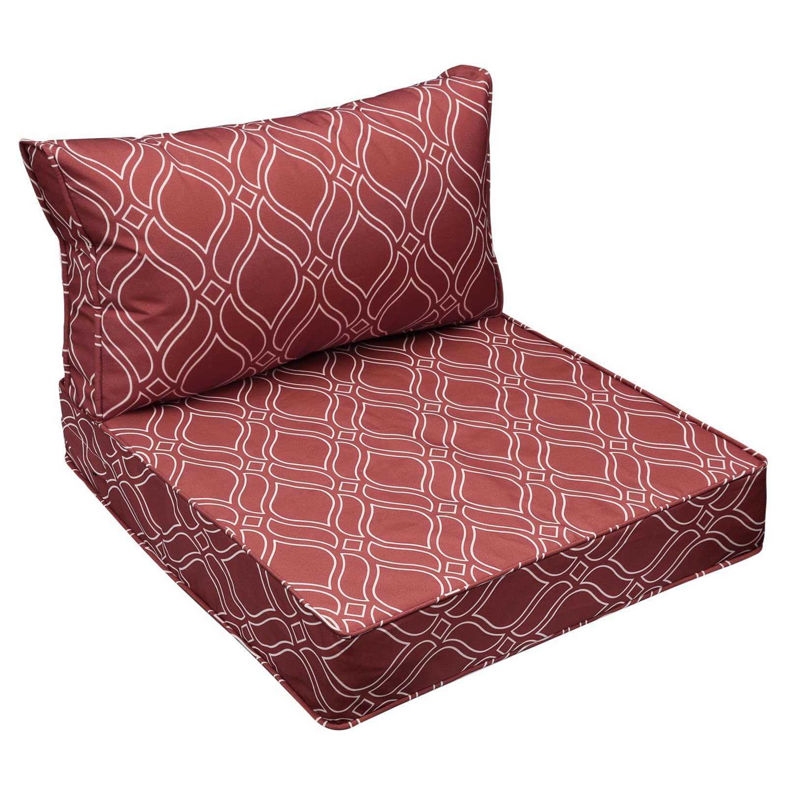 AAAAAcessories Outdoor Chair Cushions, 25.5 x 25.5 x 5 + 13.5 in, Set of 1