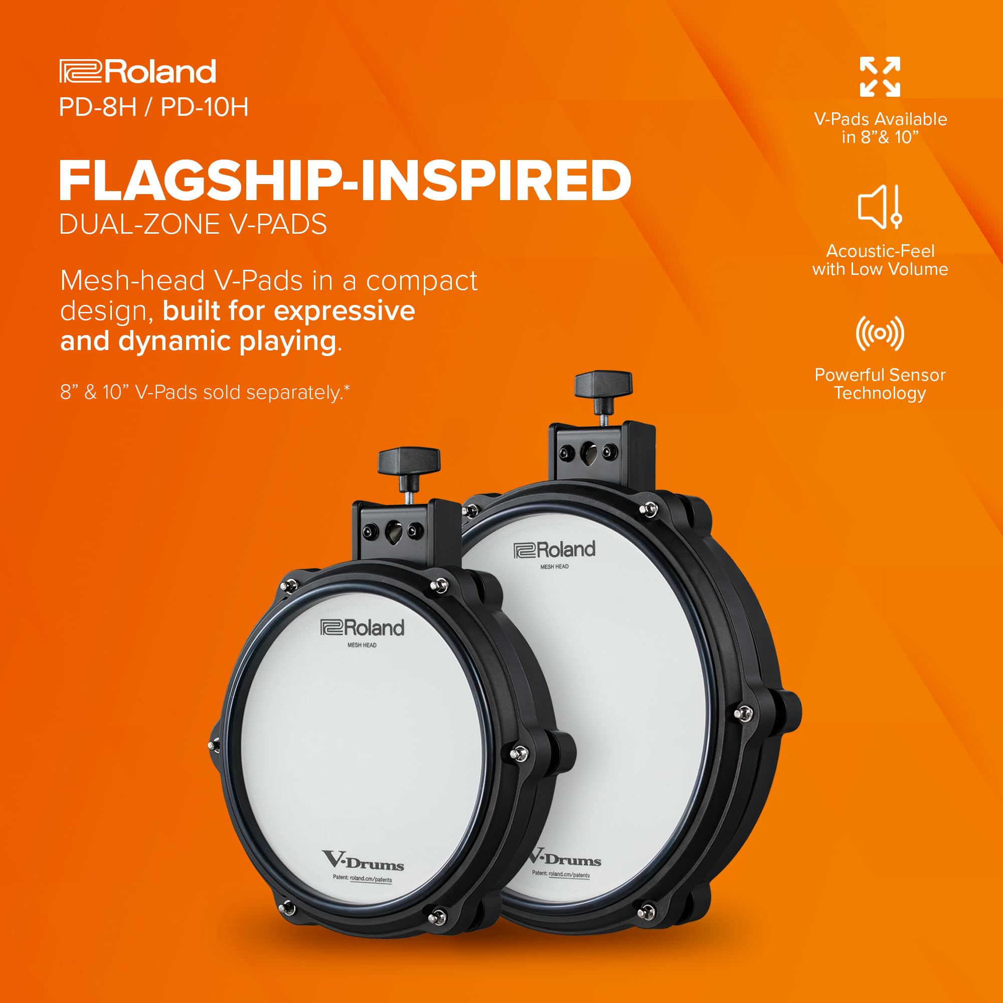 Amazon | Roland PD-8H V-Pad | 20.3 cm Dual Zone V-Pad | フラッグ