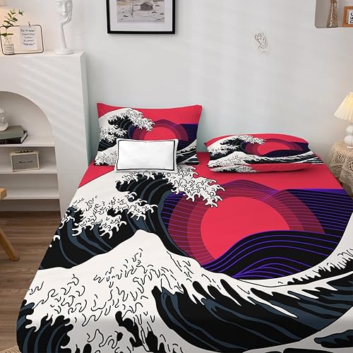 Miniatura 9 de Sábanas de camuflaje tamaño matrimonial, sábanas y fundas de almohada con patrón de camuflaje militar, bolsillo profundo de 16 pulgadas, juego de