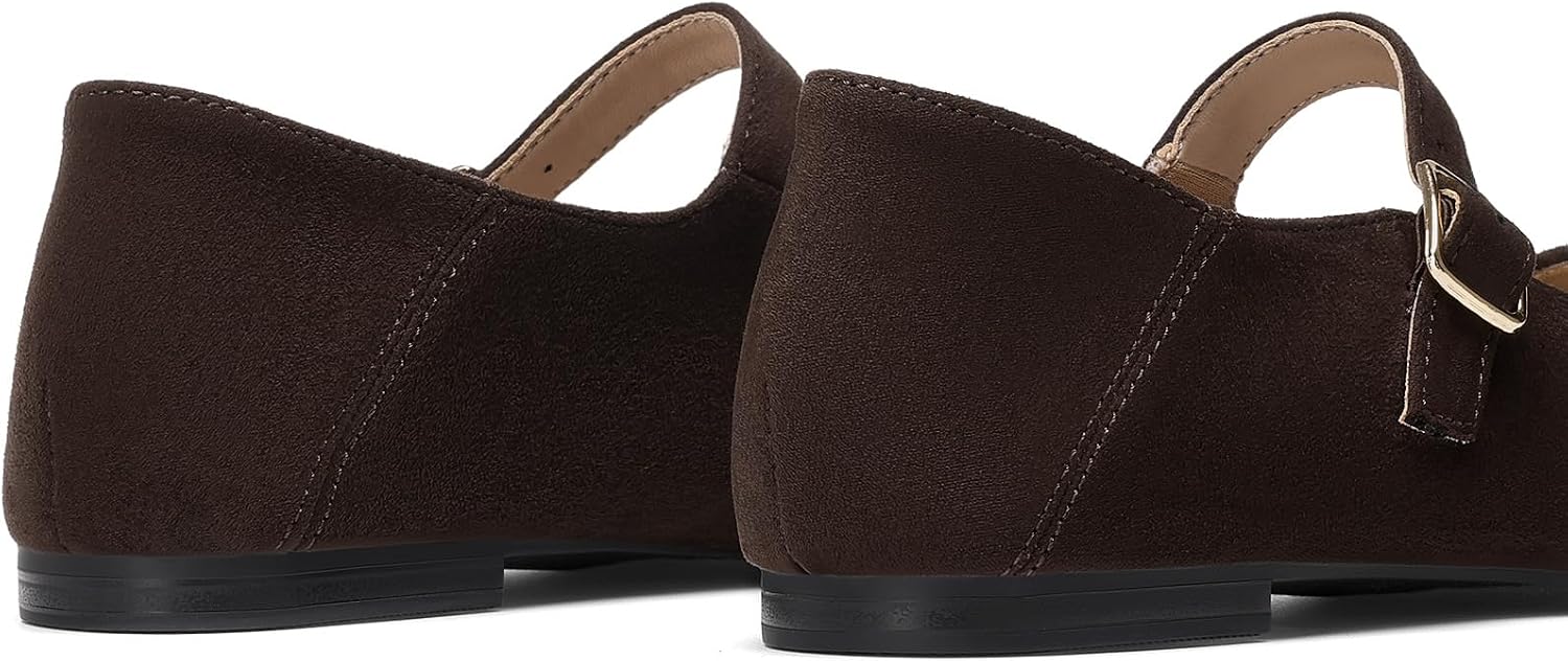 DREAM PAIRS Women's Square Toe Mary Jane Flats