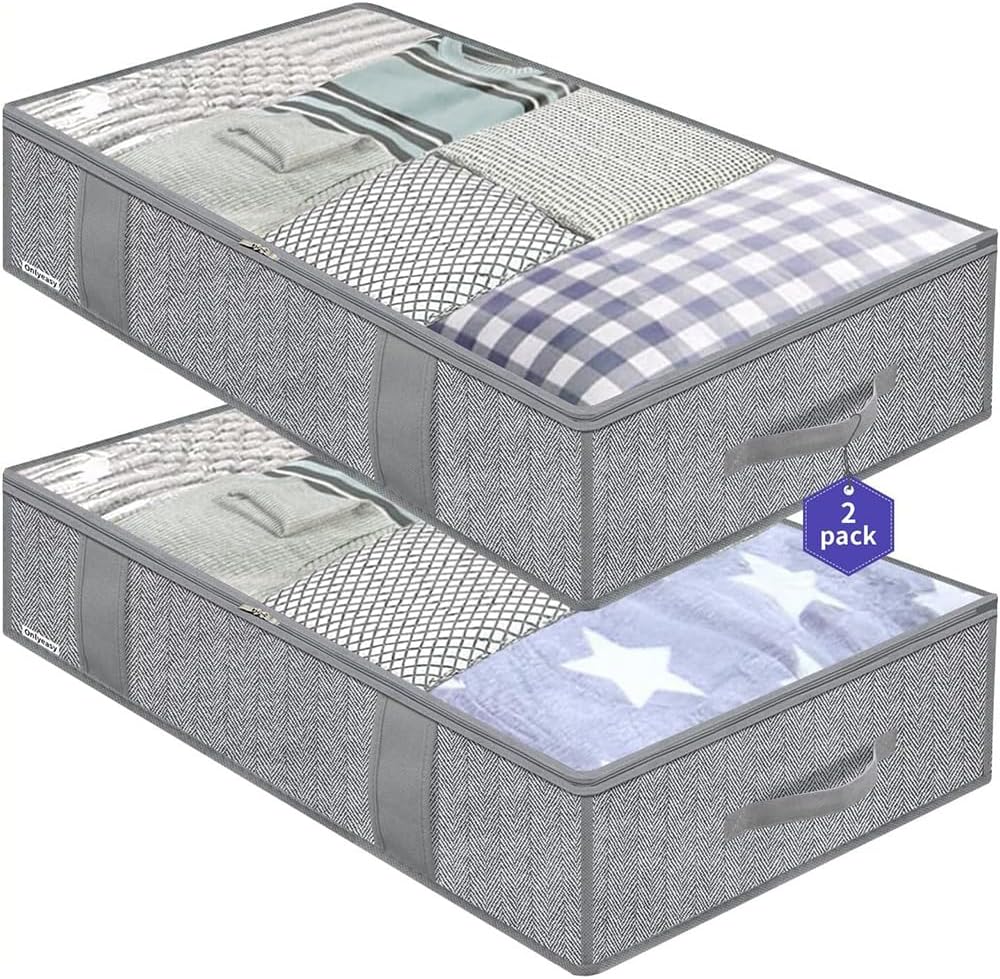 1 Pcs Gray 90L Under Bed Storage Bag