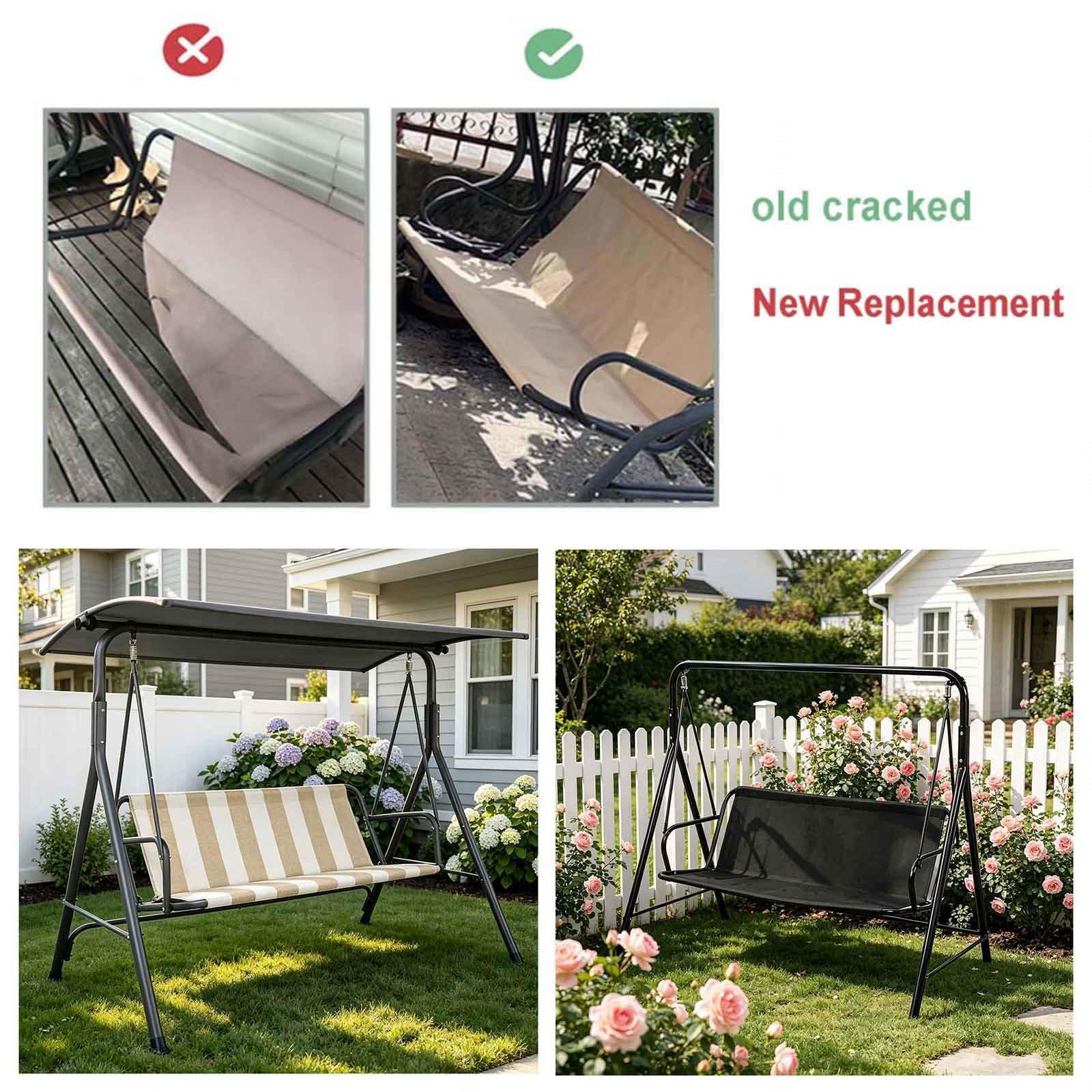 Fodera per Cuscino per Dondolo da Patio Tessuto Oxford 600D Copertura per Seduta di Dondolo Impermeabile per Veranda, Giardino, Cortile, Altalene,Coffee-127×48×52cm