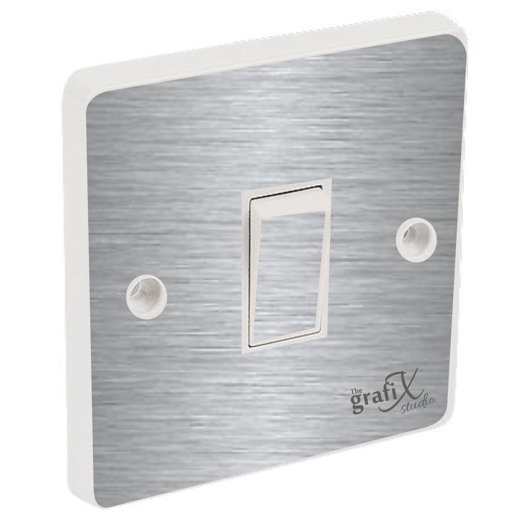 Brushed Silver Light Switch Sticker Vinyl/Skin Cover