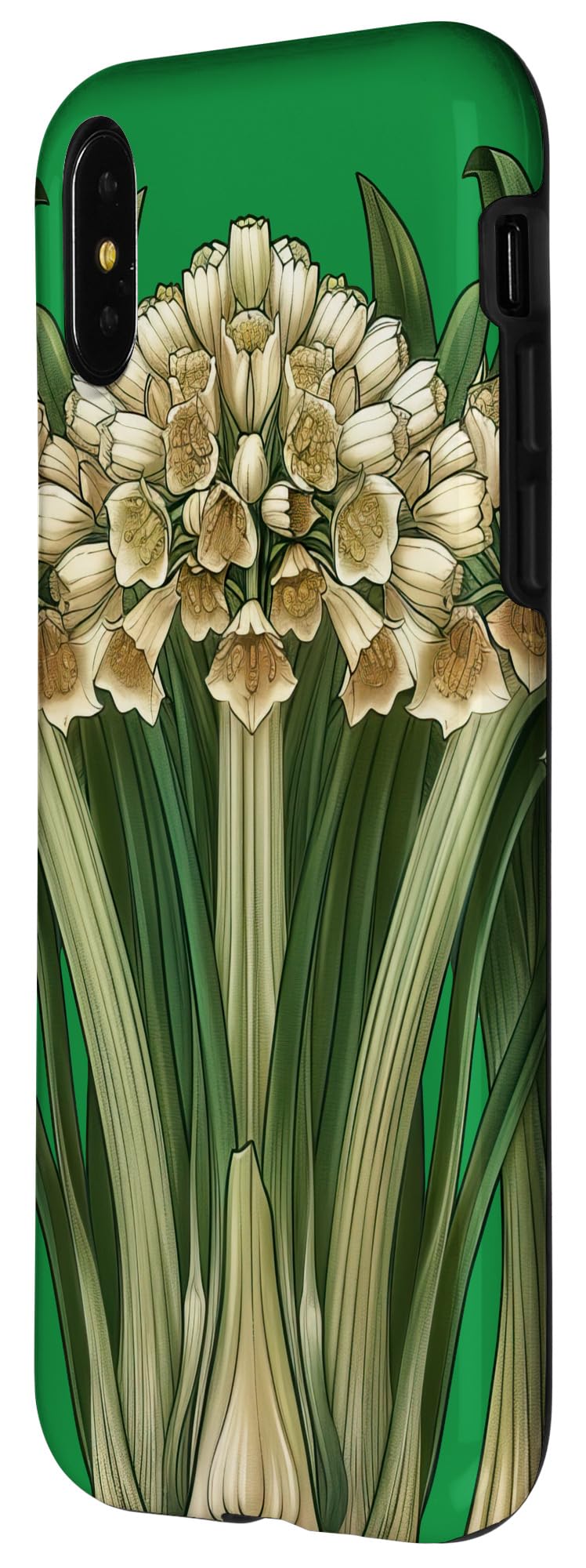 iPhone X/XS Vintage Floral Graphic Leek Flowers Case - Image 2